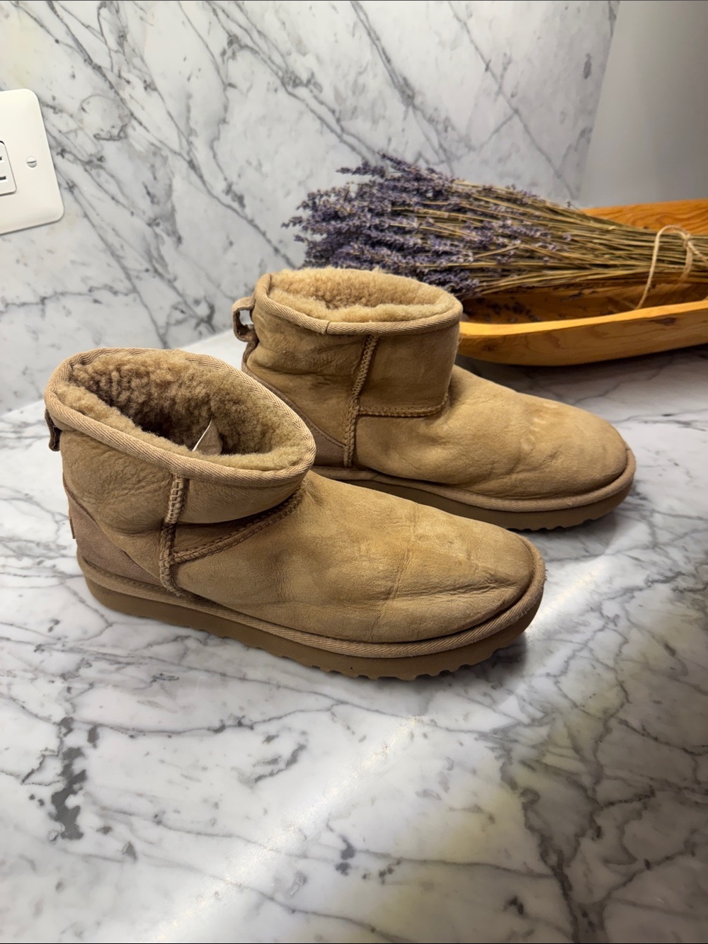 UGG Chestnut Short Shearling-Lined Ankle Boots